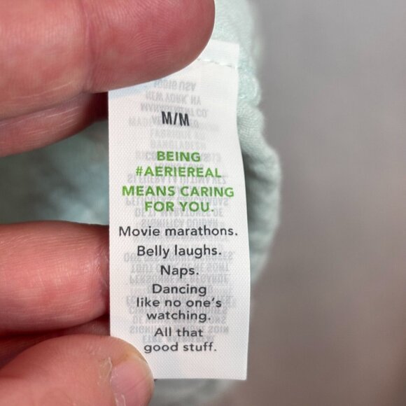 Aerie Women's Ocean Blue Oversized distressed coverup button shirt sz Medium NWT - Picture 9 of 14